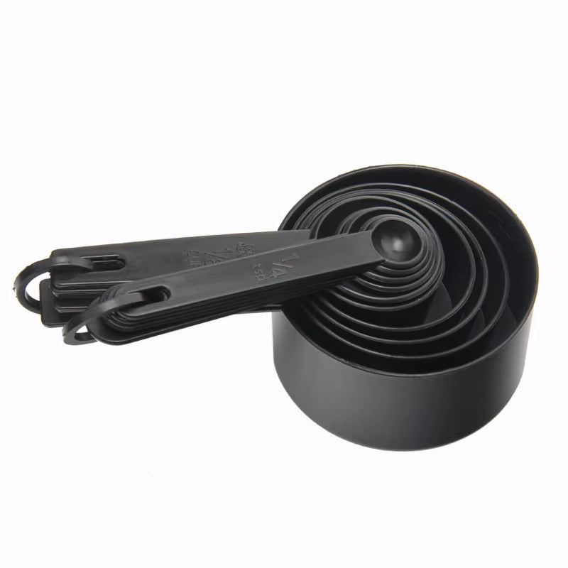 ICYON 10PCS Black Plastic Measuring Spoon & Cup Set