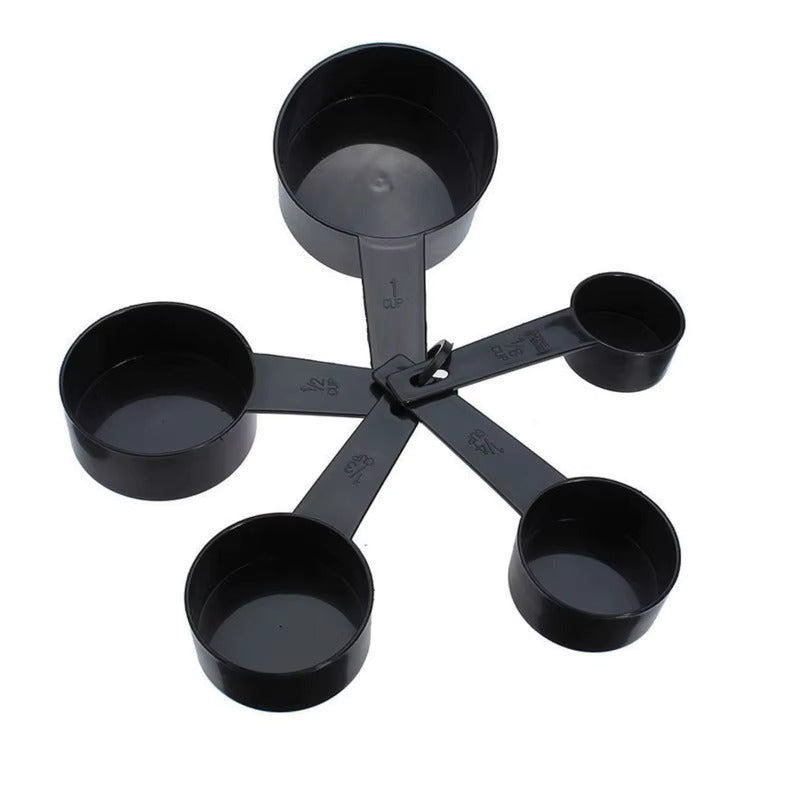 ICYON 10PCS Black Plastic Measuring Spoon & Cup Set