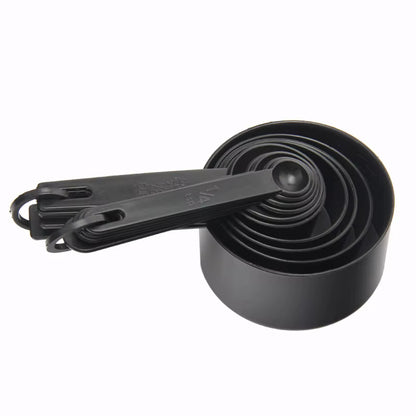 ICYON 10PCS Black Plastic Measuring Spoon & Cup Set