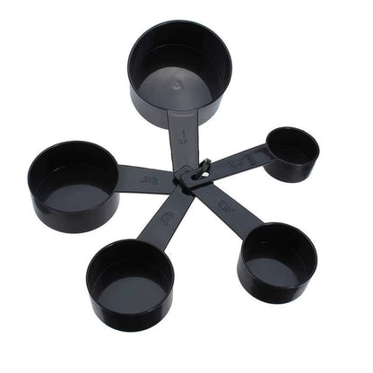 ICYON 10PCS Black Plastic Measuring Spoon & Cup Set