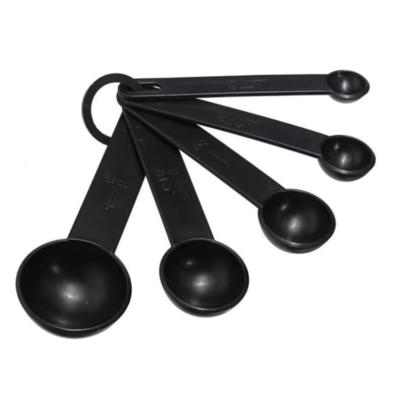 ICYON 10PCS Black Plastic Measuring Spoon & Cup Set