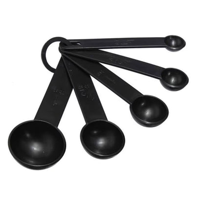 ICYON 10PCS Black Plastic Measuring Spoon & Cup Set